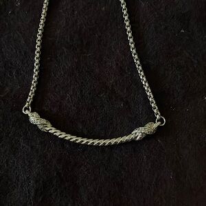 David Yurman preowned Elegant Silver Petite xbar Necklace